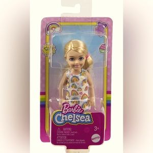 Barbie Chelsea Doll (Red Hair) w/ Bumblebee dress &  (Blonde) w/rainbow dress